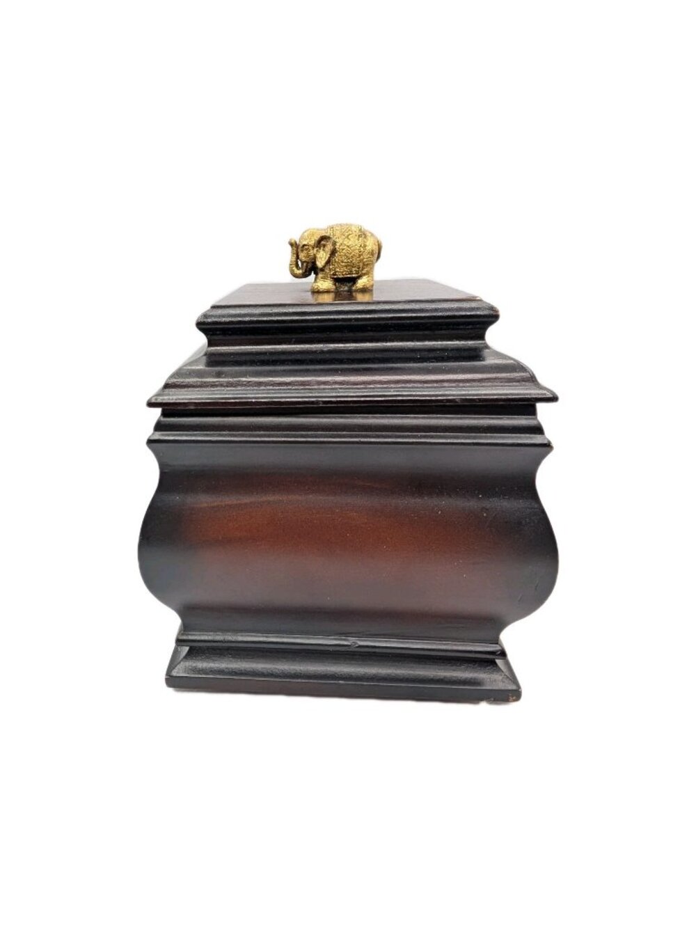 4 coaster set in wood boho MCM Eastern style Storage box Elephant top READ
